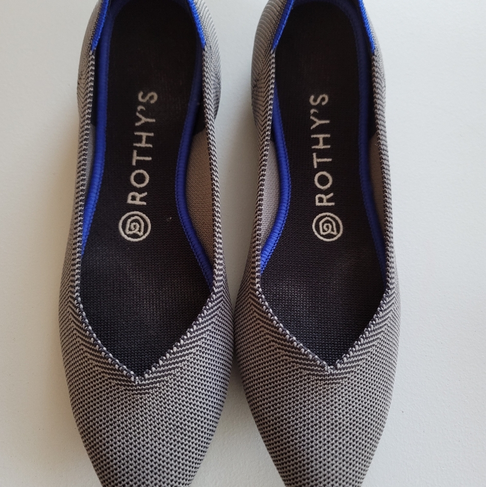 Rothy's Point Cloud Grey Birdseye Size 8